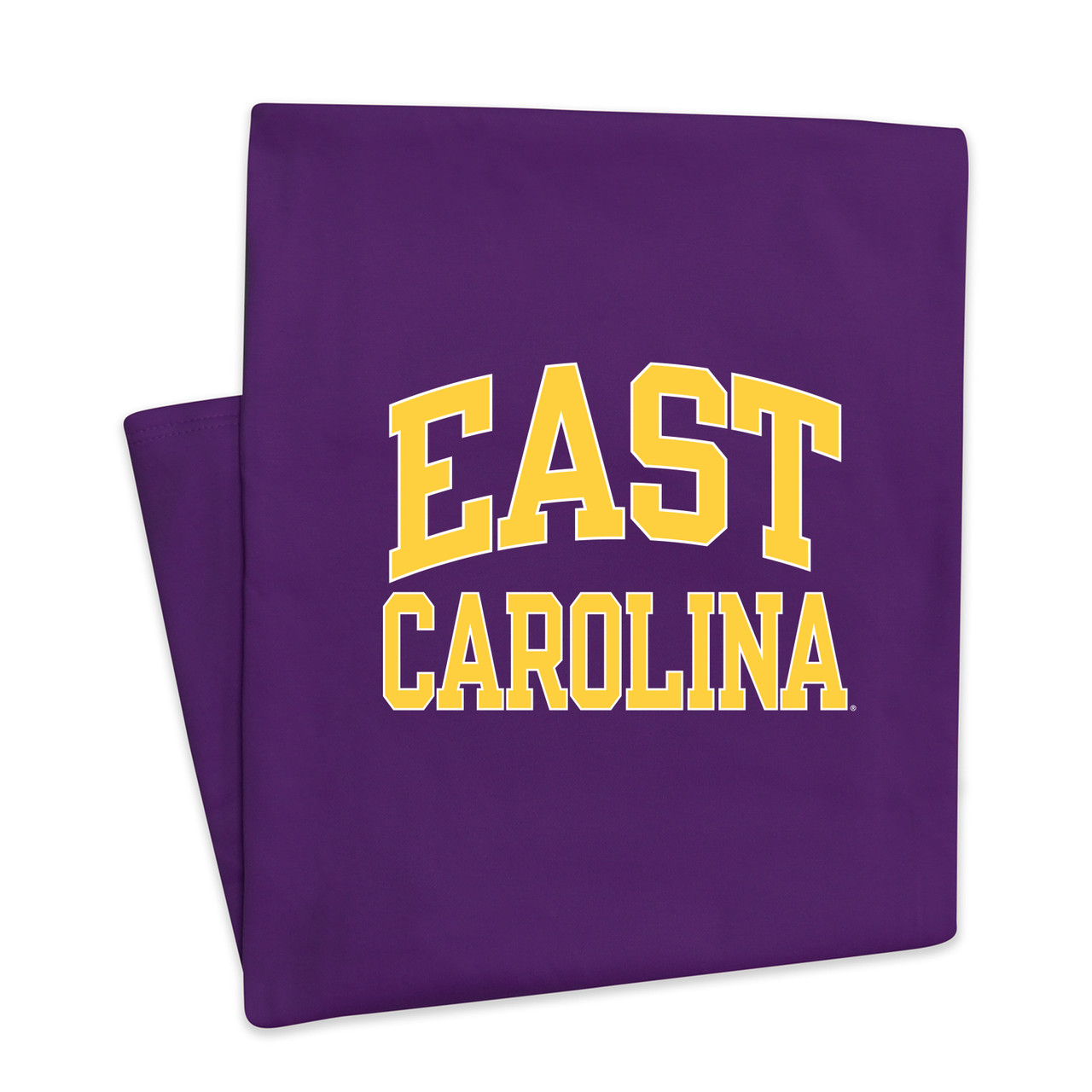 Purple Sweatshirt Blanket w/ East Carolina Arch University Book Exchange