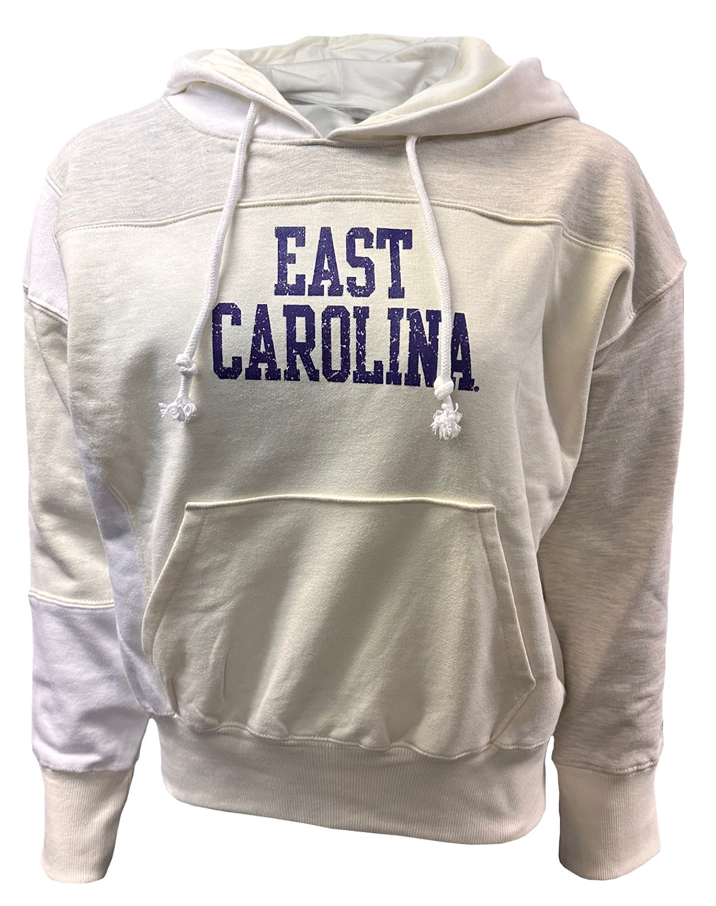 Champion White and Oatmeal East Carolina Hoodie