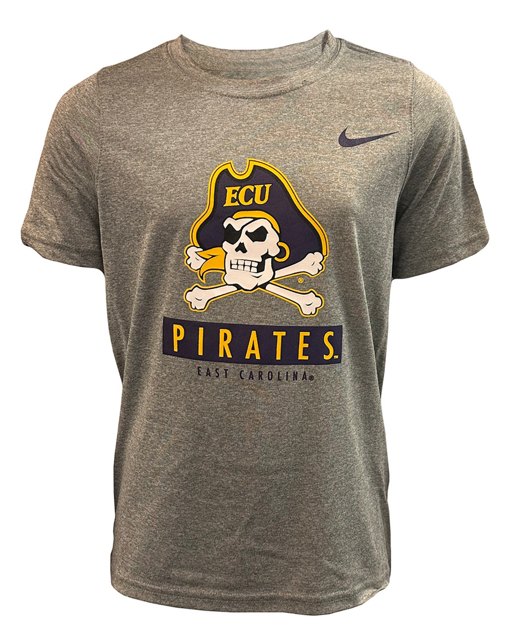 Youth Grey Nike Legend Short Sleeve Tee with Jolly Roger