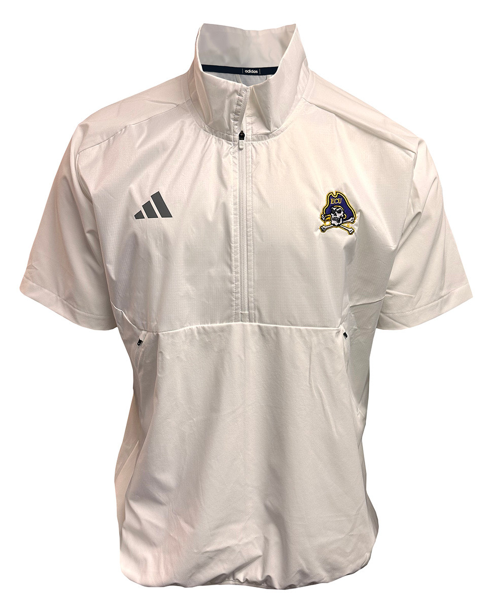 White Adidas Sideline Short Sleeve Quarter Zip - University Book