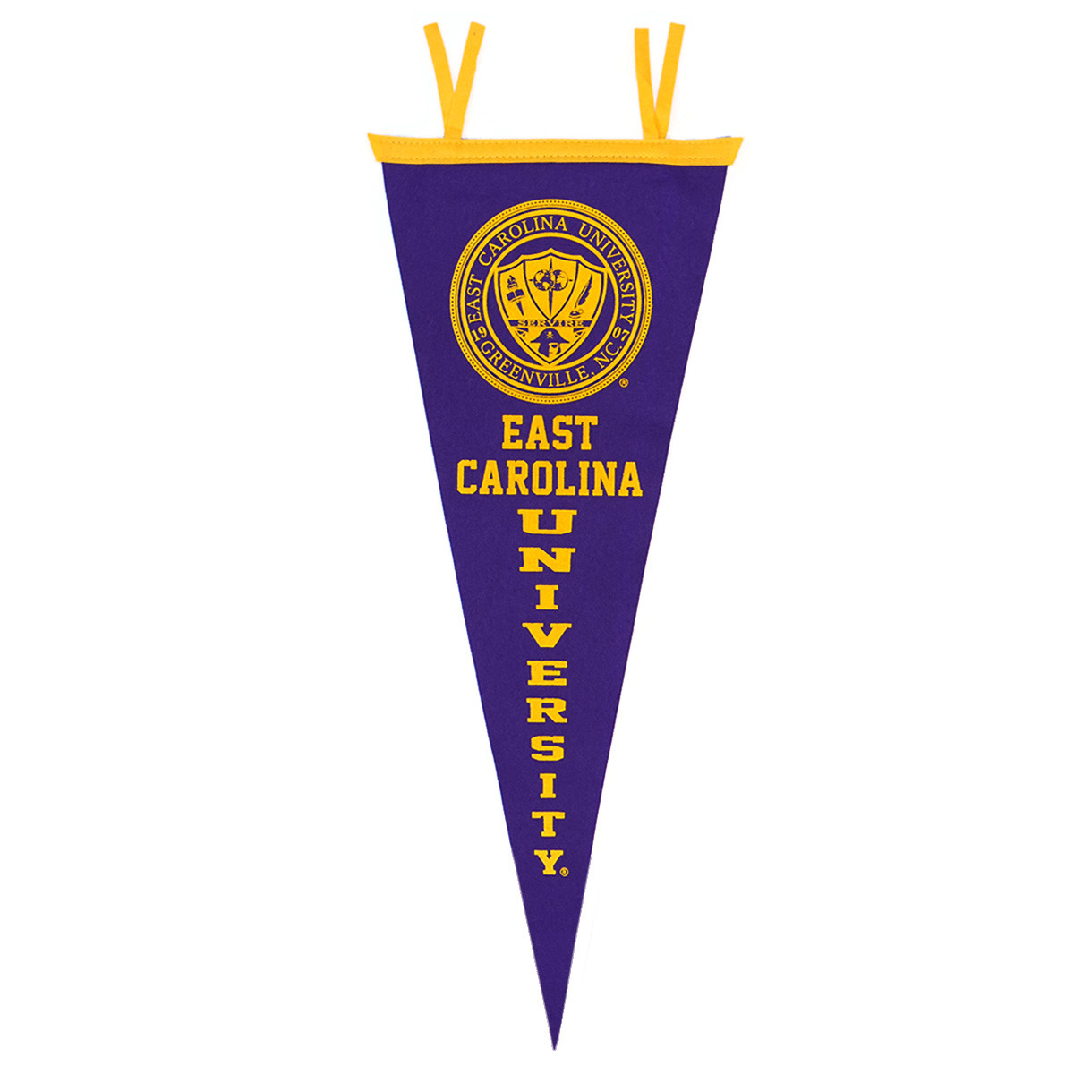 Purple East Carolina &amp; Seal Vertical Pennant - University Book Exchange
