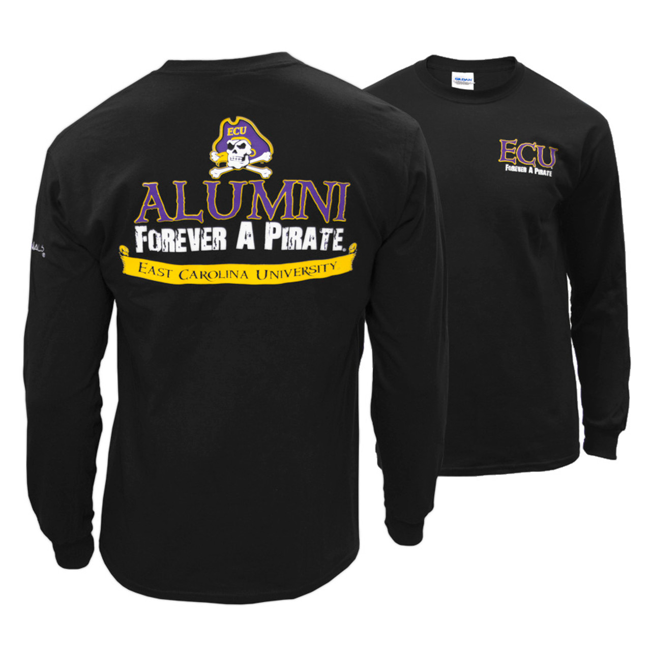 Black Long Sleeve Forever A Pirate Alumni Tee - University Book