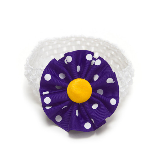 Purple & White Polka Dot Infant Headband
