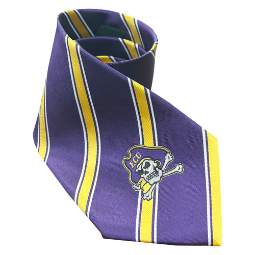 Gold Striped Purple Tie w/ Jolly Roger