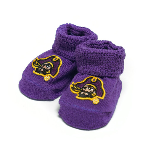 purple baby booties