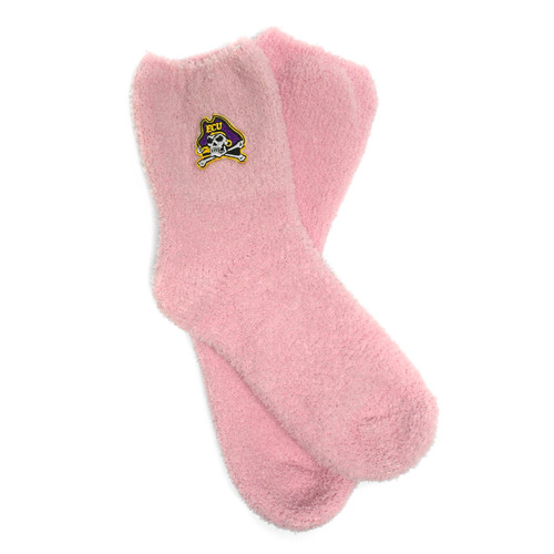 Pink Fuzzy Jolly Roger Socks