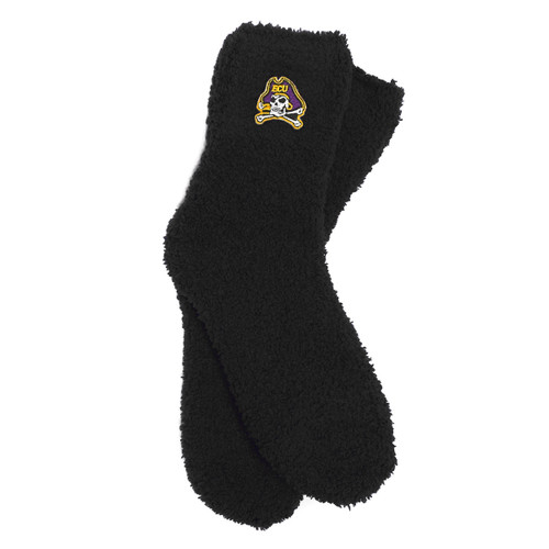 Black Jolly Roger Fuzzy Socks