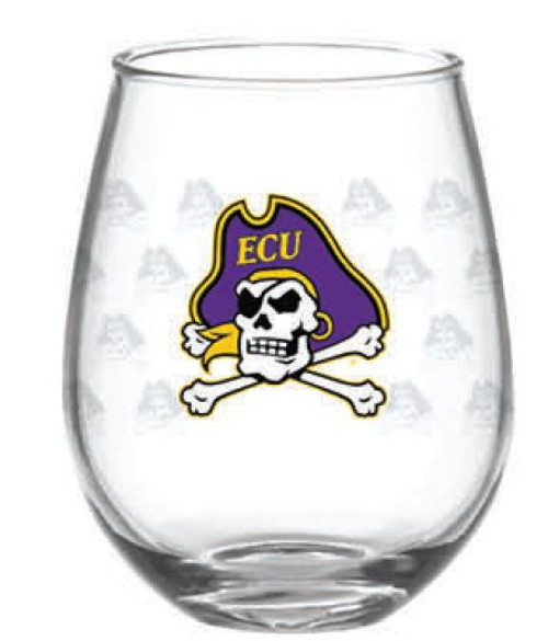Wine Glass Stemless 15 oz Jolly Roger Multi