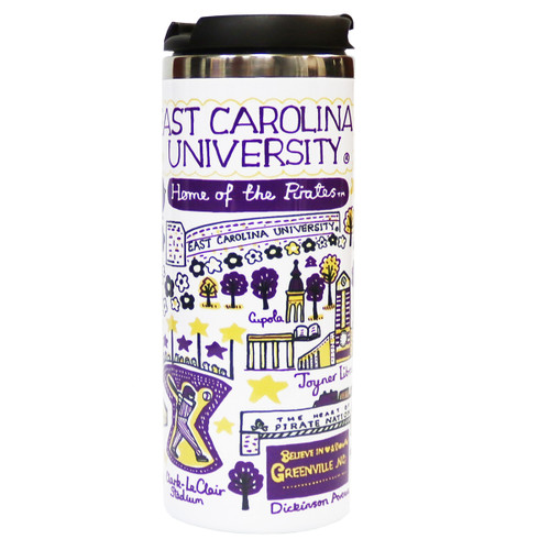 East Carolina 16oz Flipside Powder Coat Curved Beverage Tumbler