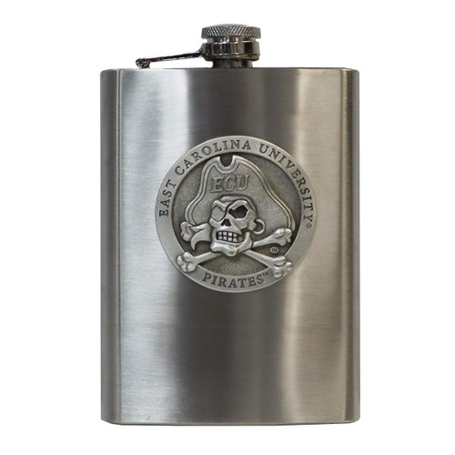 Stainless ECU Jolly Roger Flask