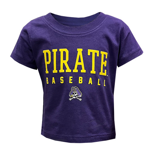 Infant Purple  Pirates Baseball Jolly Roger Tee