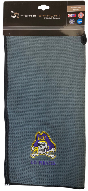 Grey Microfiber Golf Towel w/ Jolly Roger