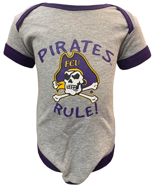 Infant Boys Purple and White Baseball Romper w/ ECU - University