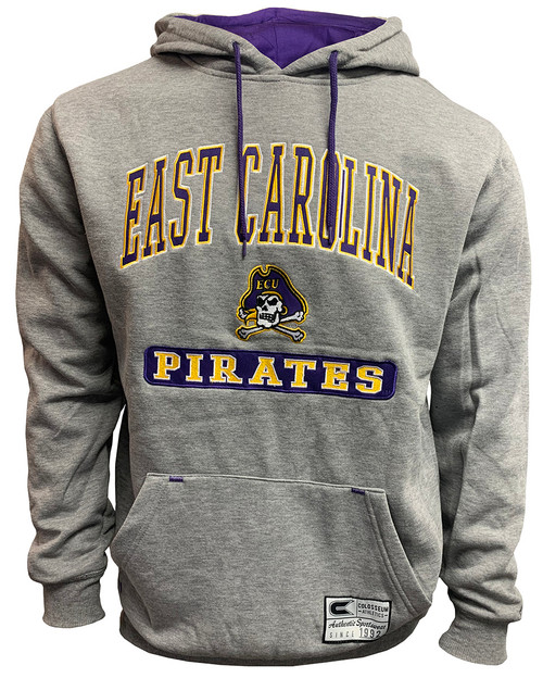Grey Hoodie w/ Stitched Purple & Gold East Carolina Pirates
