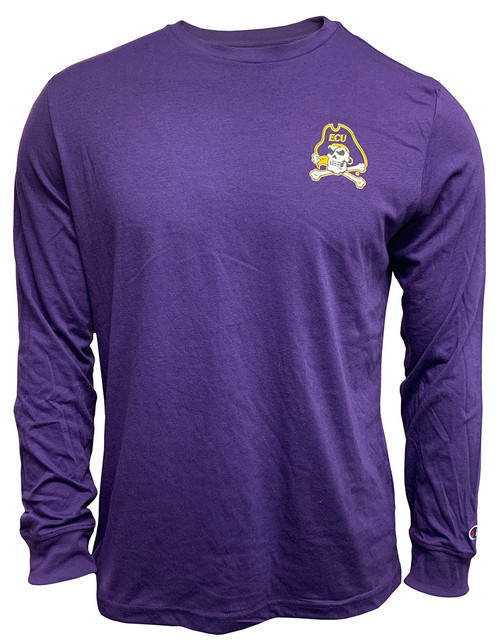 Purple Long-sleeved Tee w/ Jolly Roger & East Carolina Pirates