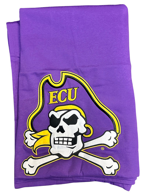 Purple Sweatshirt Blanket w/ Jolly Roger Patch