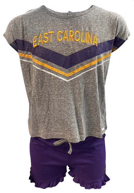 Toddler Girls Set Purple Shorts and Chevron Top