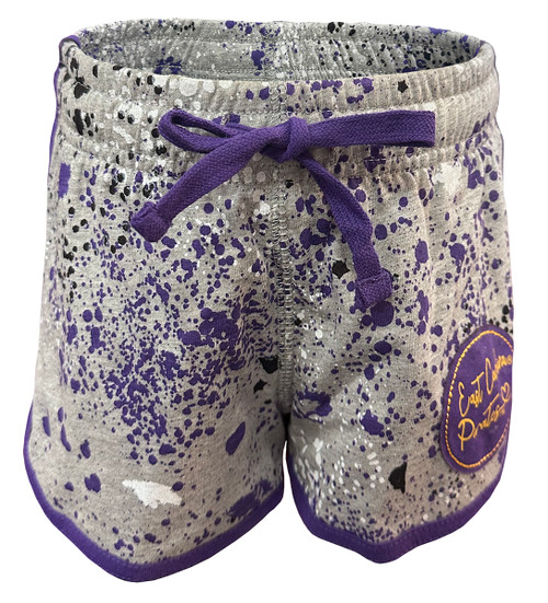 Youth Girls Splatter Paint Shorts w/ East  Carolina Pirates Patch
