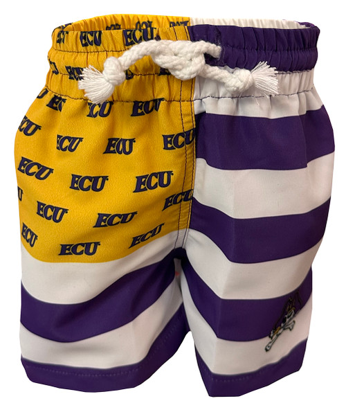 Infant Board Shorts Purple & Gold Flag w/ Jolly Roger