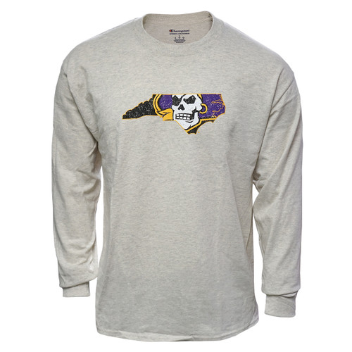 Oatmeal Long Sleeve Distressed Pirate State Of Mind