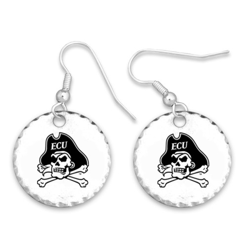 Earring Silver Jolly Roger Stamp Circle