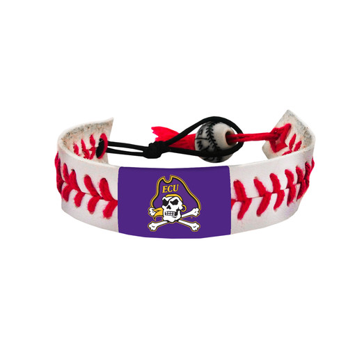 Red and White Jolly Roger Baseball Bracelet