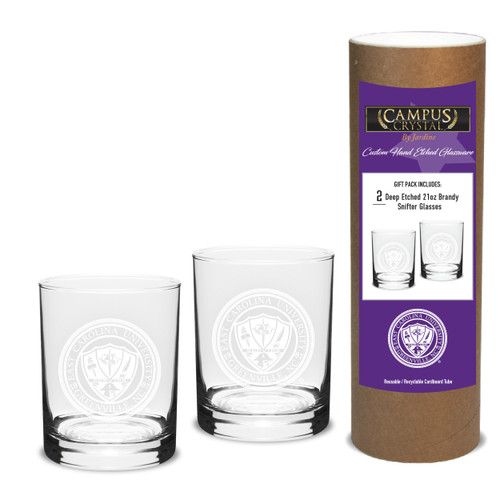 Set of 2 14oz Old Fashioned Glasses w/ Seal Logo in Tube