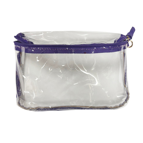 Clear Hailey Bag with Purple and Gold ECU Strap