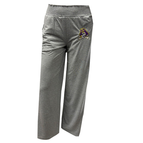 Ladies Heather Grey Striped Jolly Roger Pajama Pants