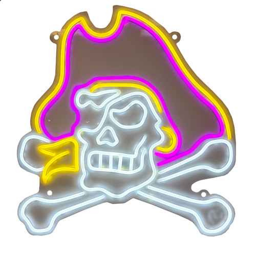 White Acrylic Jolly Roger Neon Sign