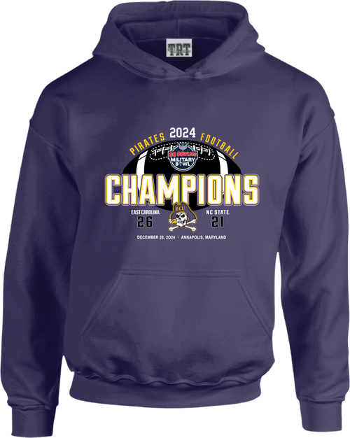 Purple 2024 ECU Military Bowl Champs Hoodie