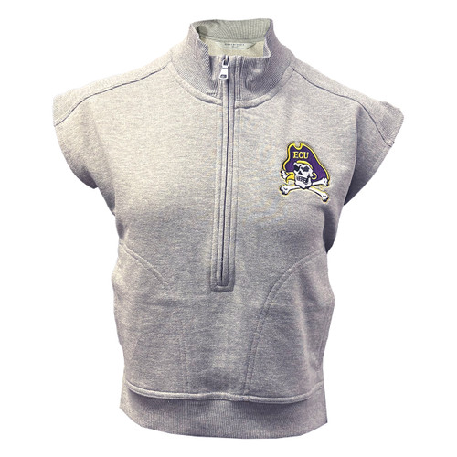 Grey Sleeveless 1/2 Zip Jolly Roger Vest