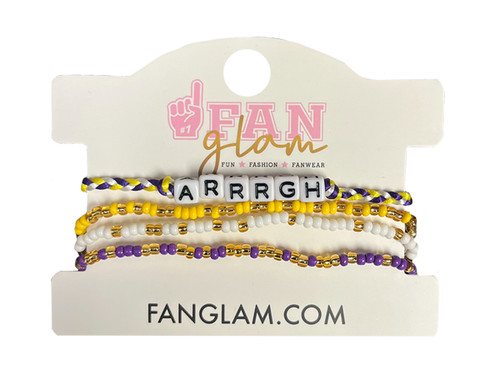 Purple and Gold ARRRGH Bracelet Stack