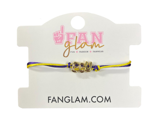 Purple and Gold ECU Bubble Letter Bracelet
