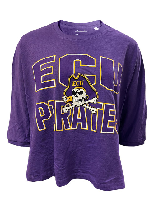 Purple Ladies ECU Pirates Oversized 1/4 Sleeve