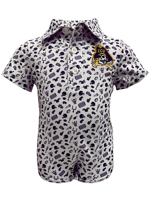 Purple and White Football "Tailgate" Onesie