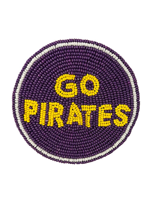 Beaded Go Pirates Button