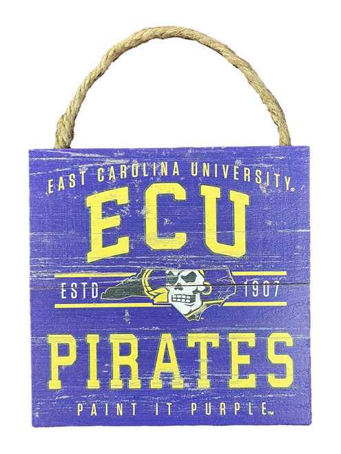 Wooden ECU Pirates ESTD 1907 Sign