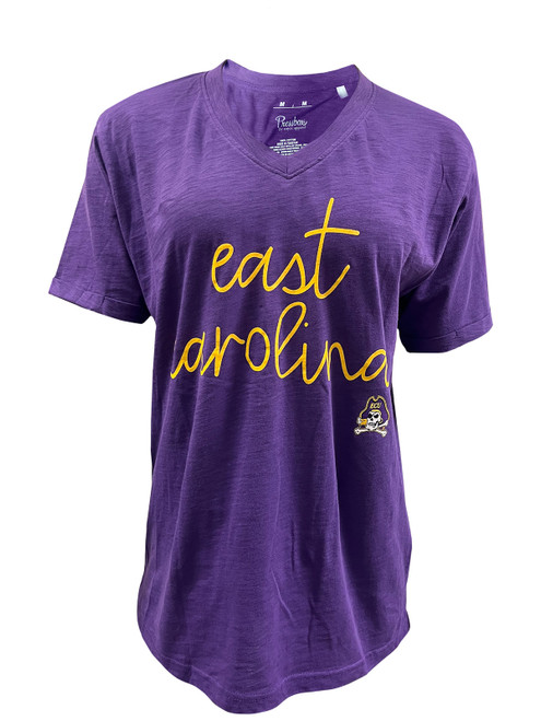 Ladies Purple East Carolina V-Neck Tee