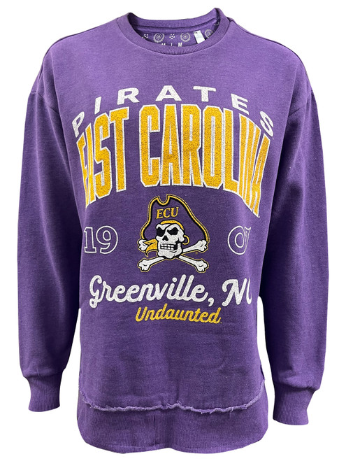 Ladies Purple Pirates East Carolina 1907 Graphic Crew