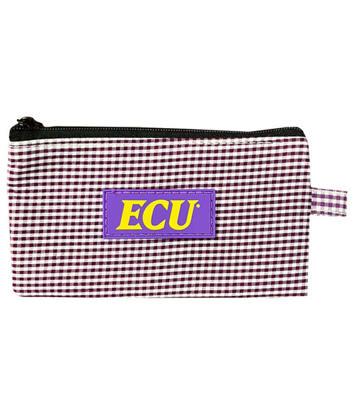 Purple and White Gingham ECU ID Case