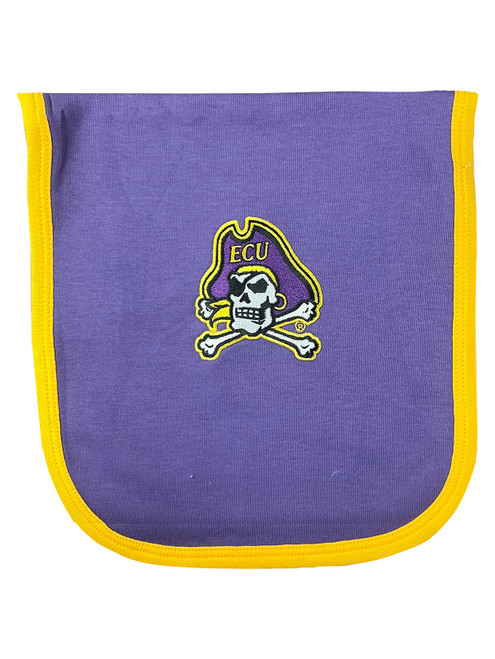 Purple and Gold Jolly Roger Burp Cloth