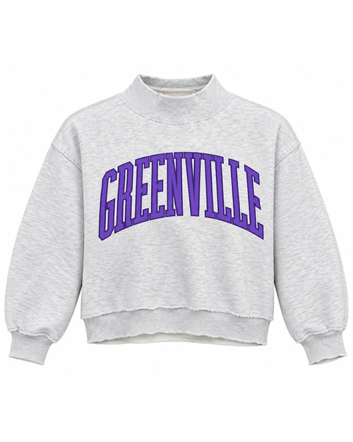 Ladies Gray Greenville Mock Neck crew