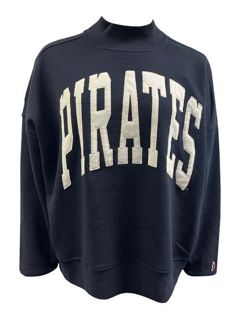 Ladies Navy Pirates Mock Neck Crew