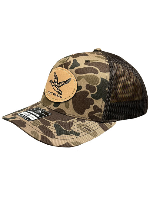 Lost Wando Outfitters Bark Duck Camo Wood Duck Leather Patch Cap