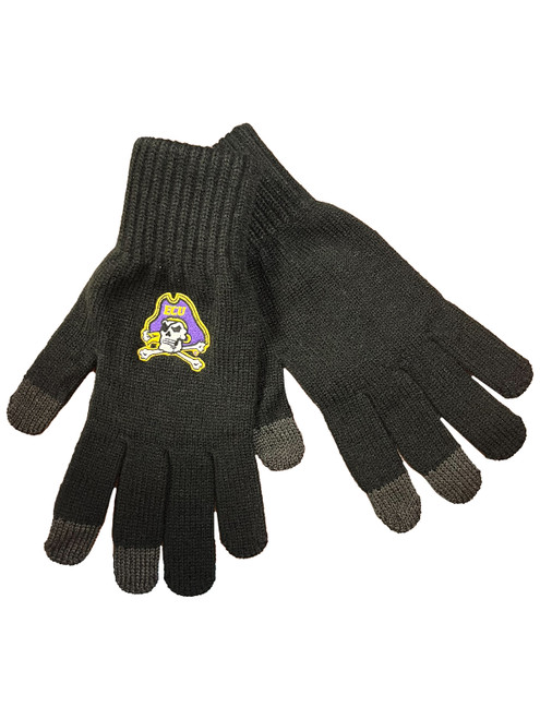 Black Jolly Roger Texting Gloves