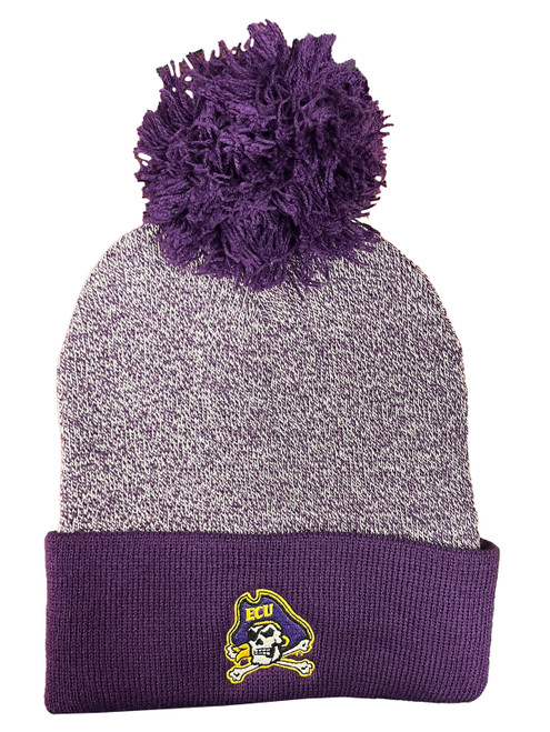Purple Jolly Roger Knit Pom Beanie