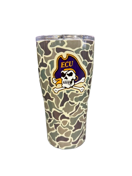 Duck Camo 20oz Tumbler with Jolly Roger