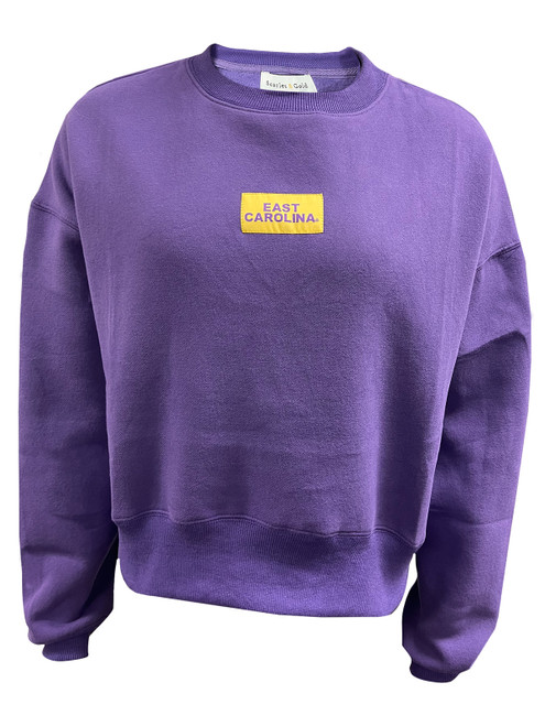 Ladies Purple East Carolina Boxy Becca Crew