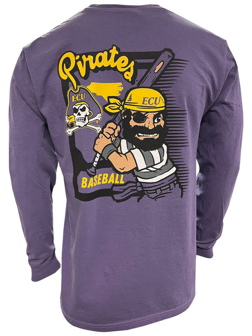 Purple Long Sleeve Pee Dee Swinging Baseball Tee